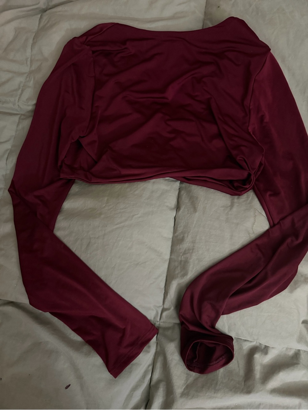 Swim Naked wardrobe Burgundy  Long Sleeve Crop Bikini Set - Picture 3 of 4
